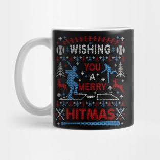 Baseball Ugly Christmas Sweater Party Merry Hitmas Mug